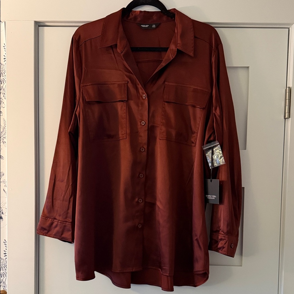 Simply Vera Vera Wang Rich Burgundy Top